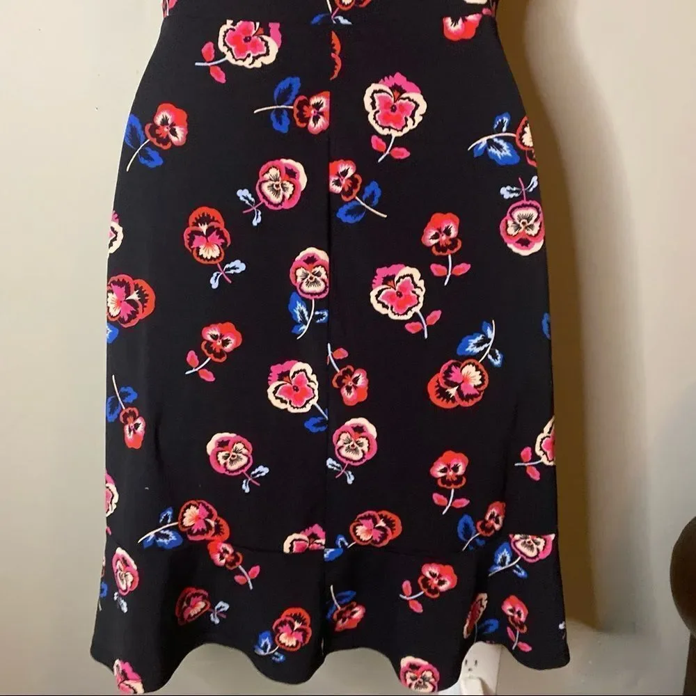 EXPRESS Black Floral Open Cut Sleeveless Midi Dress - Picture 7 of 10